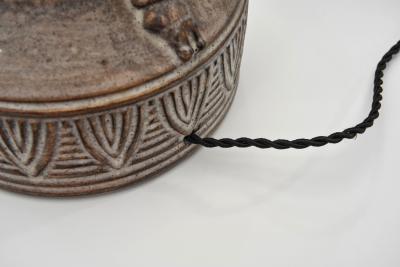 Model Inka Glazed Table Lamp with Relief Patterns Denmark 1970s