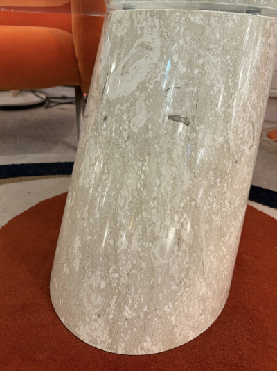 Model K1000 Travertine Glass Coffee Table By Team Form