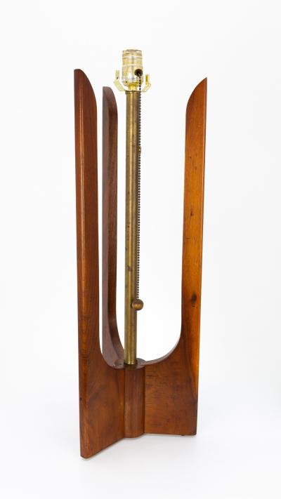 Modeline Style Mid Century Sculptural Walnut Table Lamp