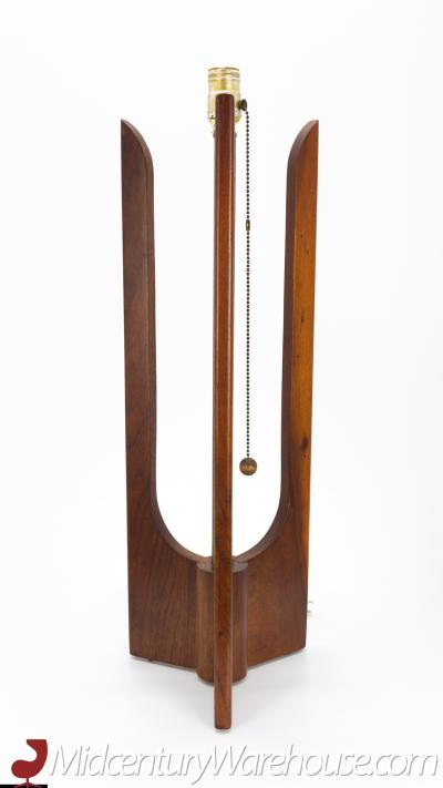 Modeline Style Mid Century Sculptural Walnut Table Lamp