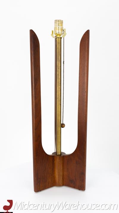 Modeline Style Mid Century Sculptural Walnut Table Lamp