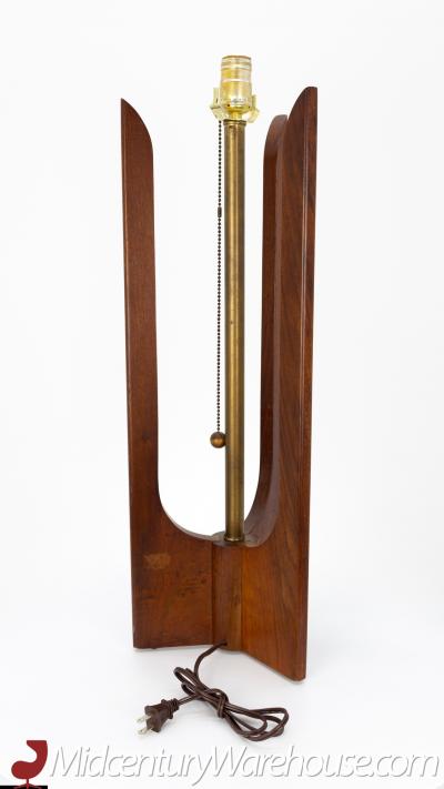 Modeline Style Mid Century Sculptural Walnut Table Lamp