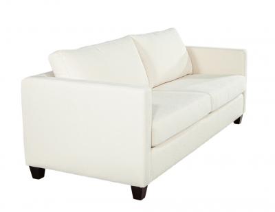 Modern 2 Seater Sofa in Cream Textured Fabric