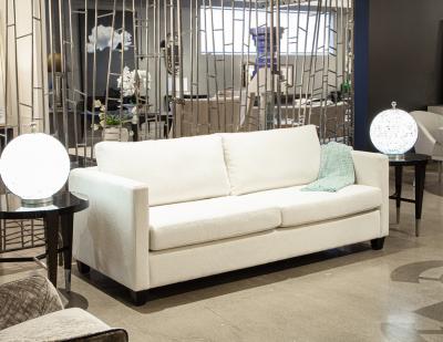 Modern 2 Seater Sofa in Cream Textured Fabric