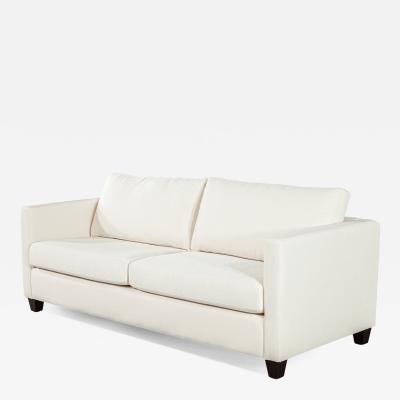 Modern 2 Seater Sofa in Cream Textured Fabric