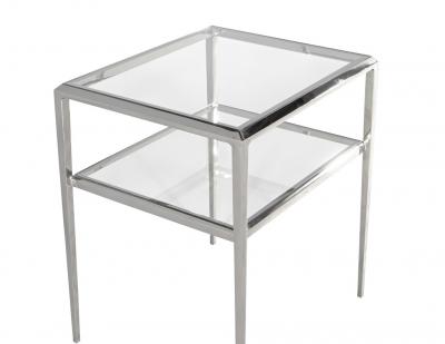 Modern 2 Tier Stainless Steel Side Table