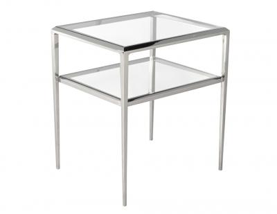 Modern 2 Tier Stainless Steel Side Table