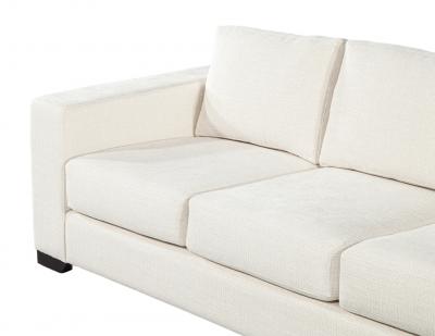 Modern 3 Seater Sofa in Cream Textured Fabric