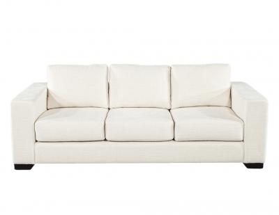 Modern 3 Seater Sofa in Cream Textured Fabric