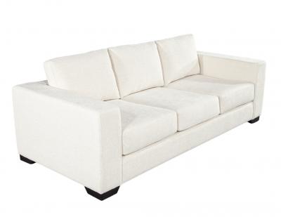 Modern 3 Seater Sofa in Cream Textured Fabric