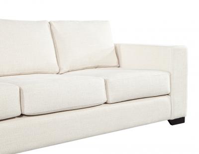 Modern 3 Seater Sofa in Cream Textured Fabric