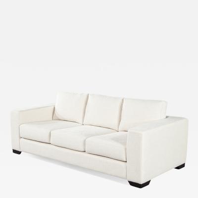 Modern 3 Seater Sofa in Cream Textured Fabric