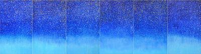 Modern Abstract Mixed Media on Canvas Words Hexalogy 