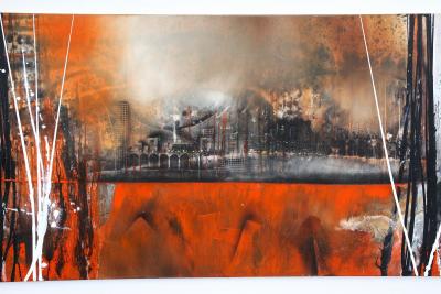 Modern Abstract Painting Invasion Pt II Acrylic On Canvas by MS AT 2024