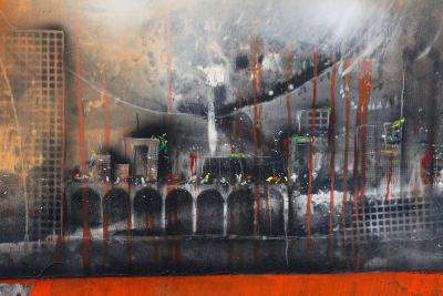 Modern Abstract Painting Invasion Pt II Acrylic On Canvas by MS AT 2024