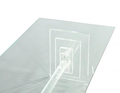 Modern Acrylic Cocktail Table with Geometric Base