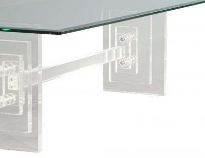 Modern Acrylic Cocktail Table with Geometric Base