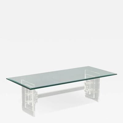Modern Acrylic Cocktail Table with Geometric Base