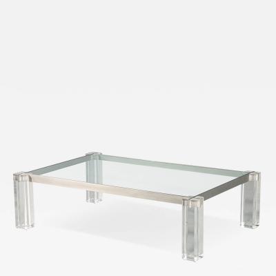 Modern Acrylic Cocktail Table with Metal Frame