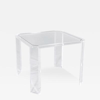 Modern Acrylic Octagonal Table with Glass Top