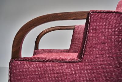 Modern Armchair with Red Upholstery Europe 1960s