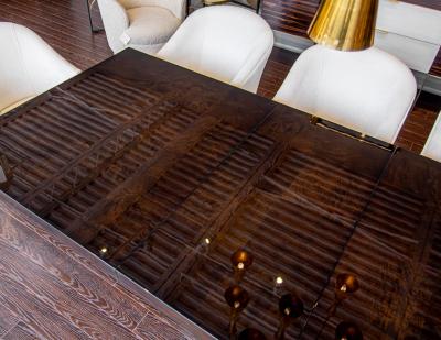 Modern Art Deco Inspired Dining Table with Acrylic Base