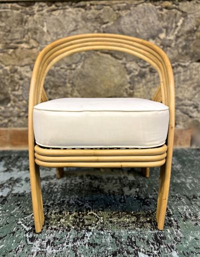 Modern Bamboo Bentwood Chair With Seating Cushion IDN 2024