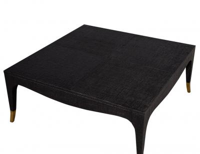 Modern Black Linen Clad Coffee Table