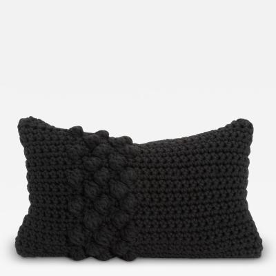 Modern Black Macrame Decorative Kidney Pillow