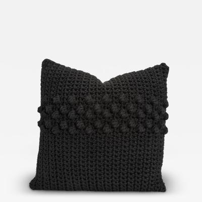 Modern Black Macrame Decorative Pillow