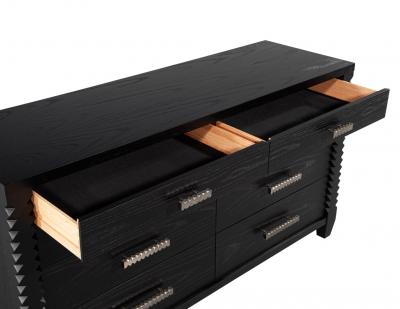 Modern Black Oak Dresser Cabinet in Charcoal Finish