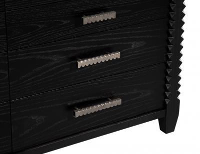 Modern Black Oak Dresser Cabinet in Charcoal Finish