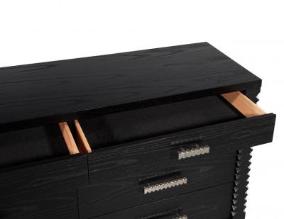 Modern Black Oak Dresser Cabinet in Charcoal Finish