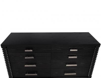 Modern Black Oak Dresser Cabinet in Charcoal Finish