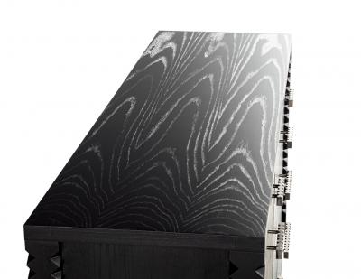 Modern Black Oak Dresser Cabinet in Charcoal Finish