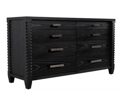 Modern Black Oak Dresser Cabinet in Charcoal Finish