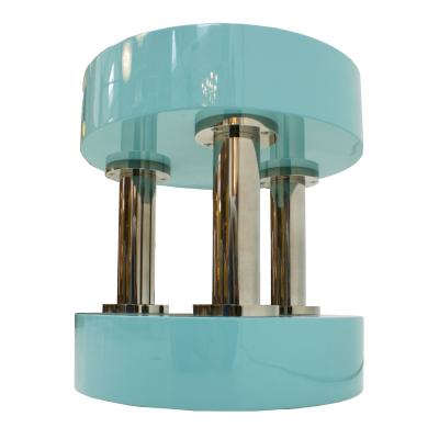 Modern Blue Lacquered and Steel German Coffee Table In the Style Of Memphis