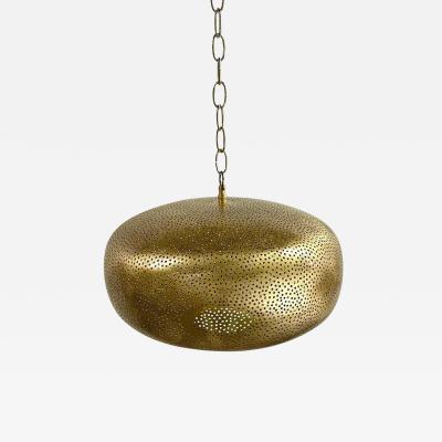 Modern Boho Chic Style Oval Brass Pendant or Lantern