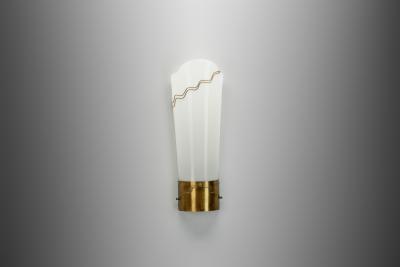 Modern Brass and Acrylic Shade Wall Lamp Europe 1950s