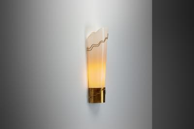Modern Brass and Acrylic Shade Wall Lamp Europe 1950s