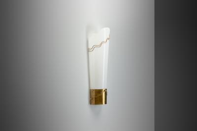 Modern Brass and Acrylic Shade Wall Lamp Europe 1950s