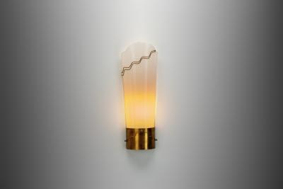 Modern Brass and Acrylic Shade Wall Lamp Europe 1950s