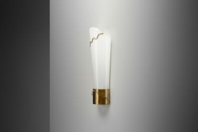 Modern Brass and Acrylic Shade Wall Lamp Europe 1950s