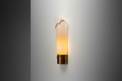 Modern Brass and Acrylic Shade Wall Lamp Europe 1950s