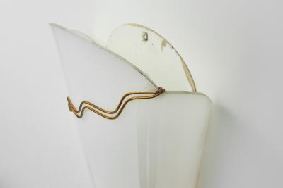 Modern Brass and Acrylic Shade Wall Lamp Europe 1950s