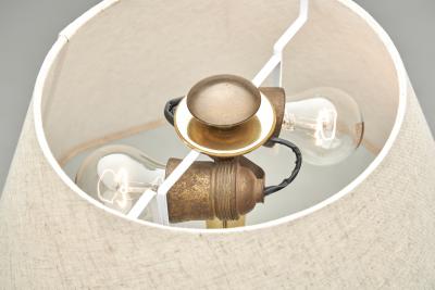 Modern Brass and Lacquered Metal Floor Lamp Europe 1950s