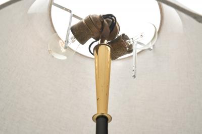 Modern Brass and Lacquered Metal Floor Lamp Europe 1950s