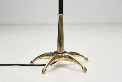 Modern Brass and Lacquered Metal Floor Lamp Europe 1950s