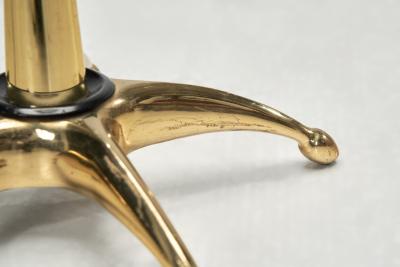 Modern Brass and Lacquered Metal Floor Lamp Europe 1950s