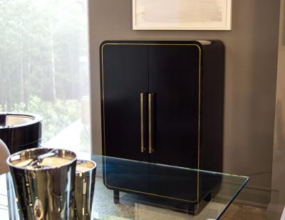 Modern Cabinet with Inlay Brass Metal